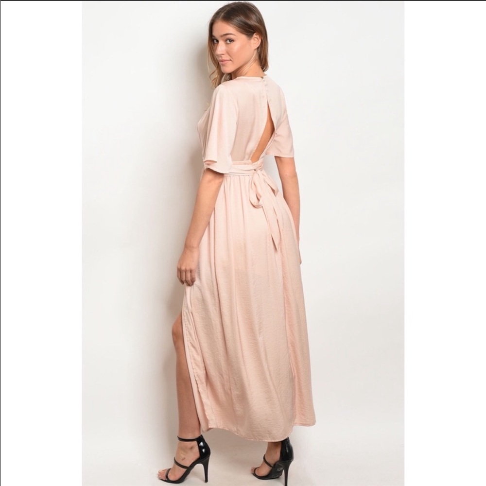 NWT Boutique Nude Romper Maxi Dress - Picture 7 of 7